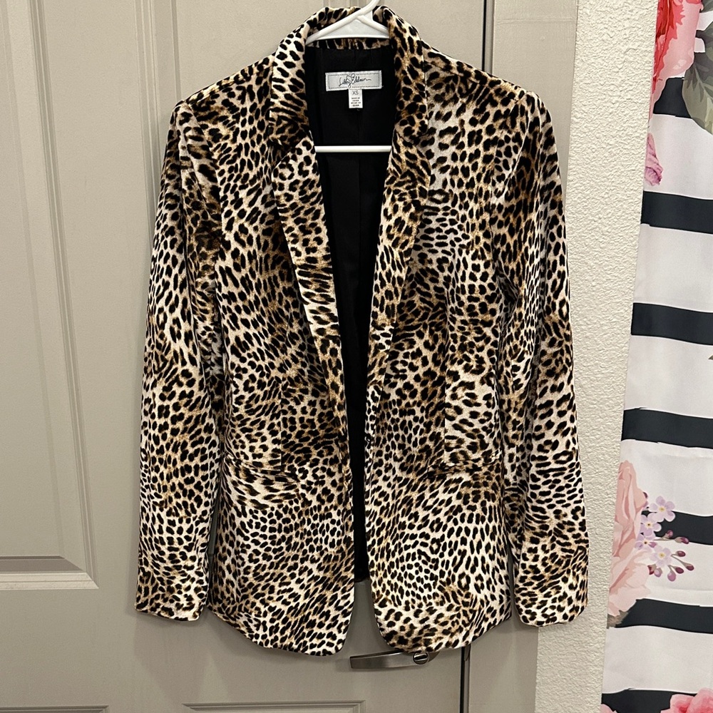 Libby Edelman Leopard Print Women's Blazer